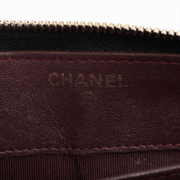 Chanel Lambskin Zip Long Wallet in Black