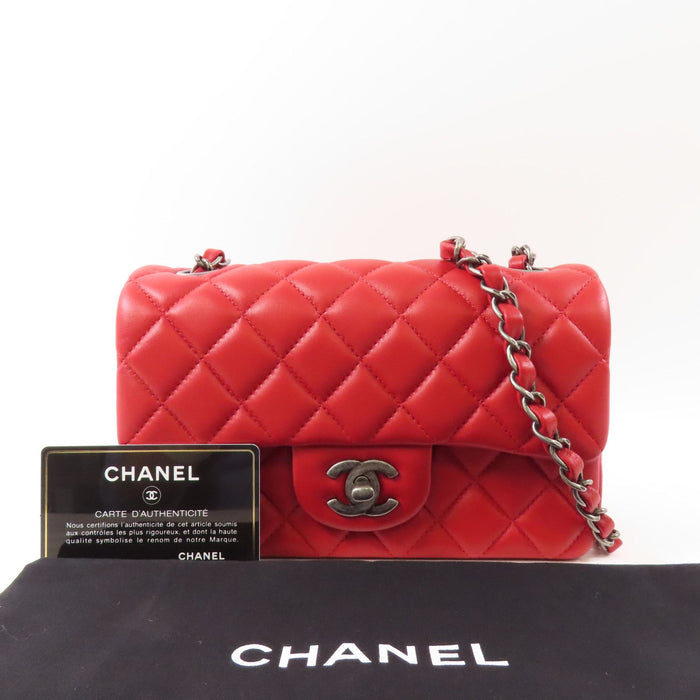 Chanel Lambskin Mini Classic Red
