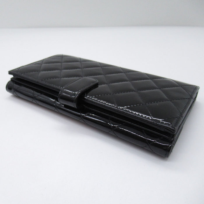 Chanel Black Brilliant Double Sided Long Wallet Patent Leather