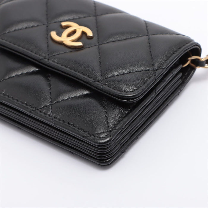 Chanel Romance Clutch/ Wallet With Chain Quilted Lambskin Mini