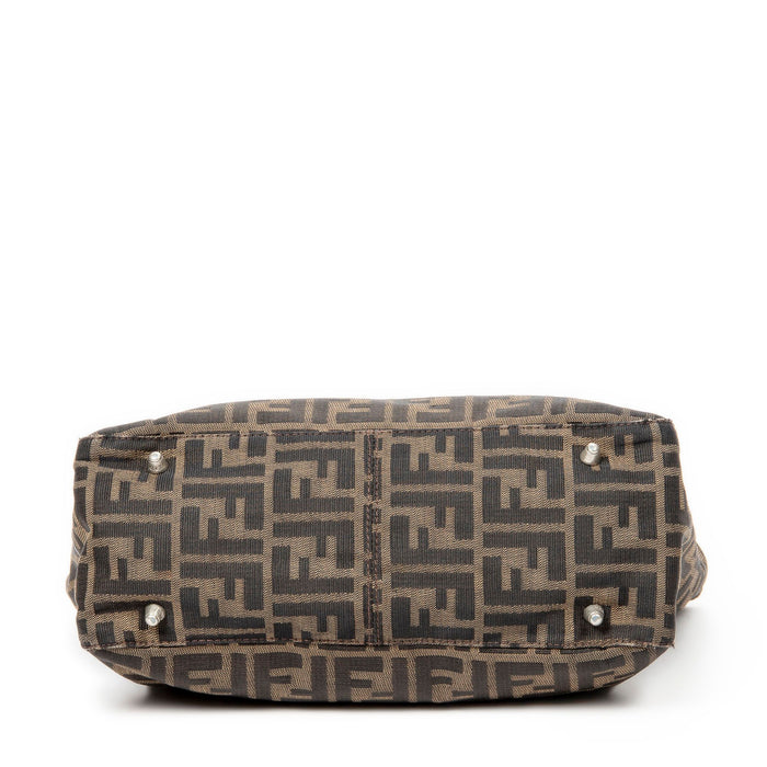 Fendi Vintage FF Handle Tote Zucca Canvas Small