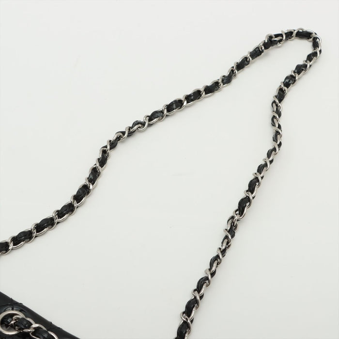 Chanel patent Quilted Medium Diagonal CC Flap Black