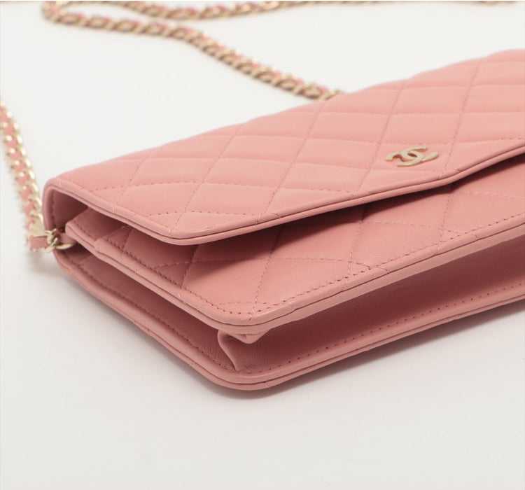 Chanel Lambskin Chain bag Pink Gold Hardware