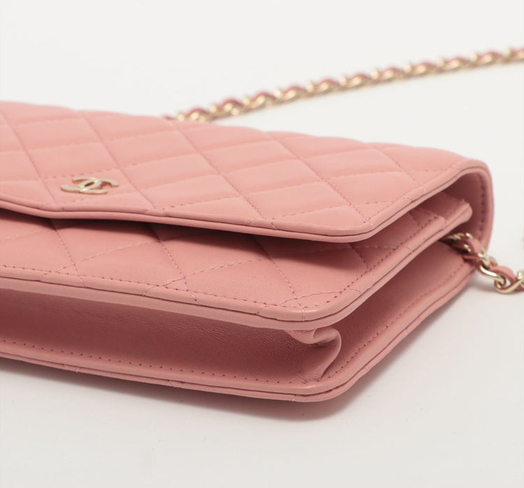 Chanel Lambskin Chain bag Pink Gold Hardware