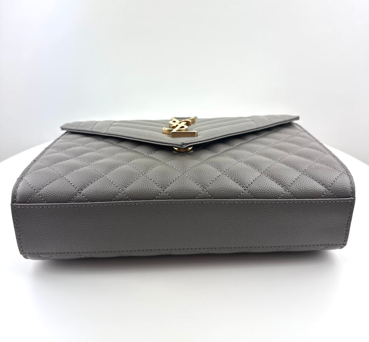 Saint Laurent Medium Envelope Shoulder Bag Grey