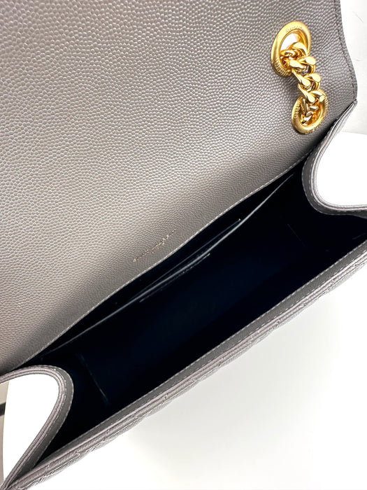 Saint Laurent Medium Envelope Shoulder Bag Grey