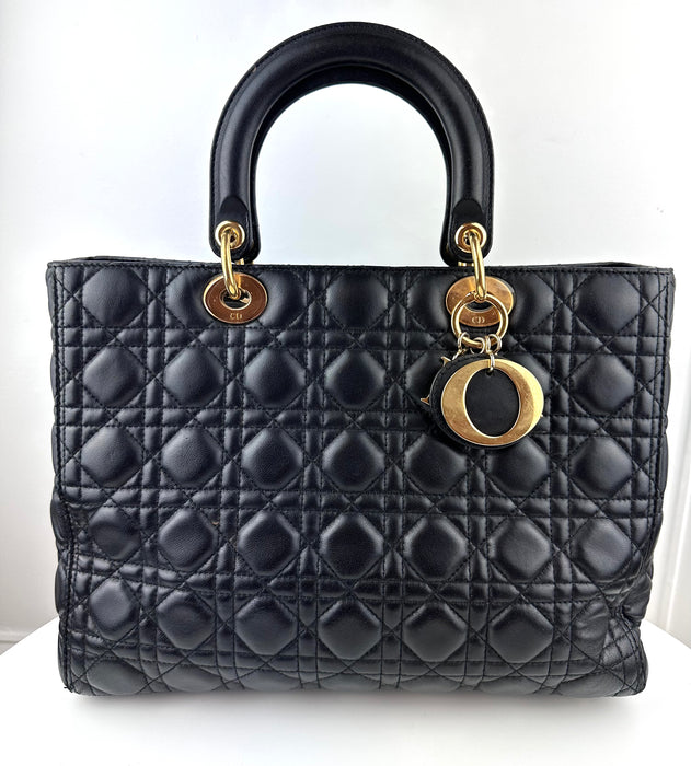 Dior Large Lady Dior Bag in Black Cannage Lambskin