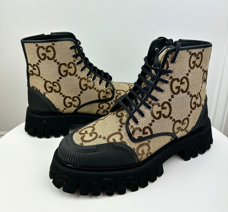 Gucci Men s maxi GG lace up boot Size 7 LuxurySnob Genuine Pre Owned Designer Goods LSC INC