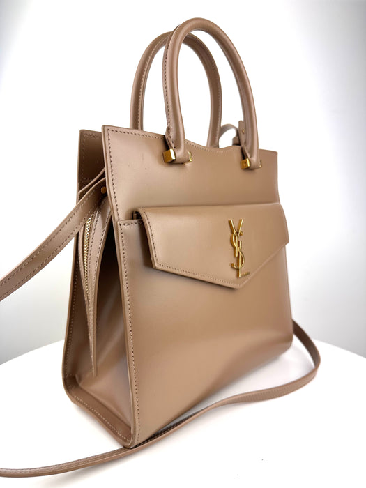 Saint Laurent Small Monogram Uptown tote Tan