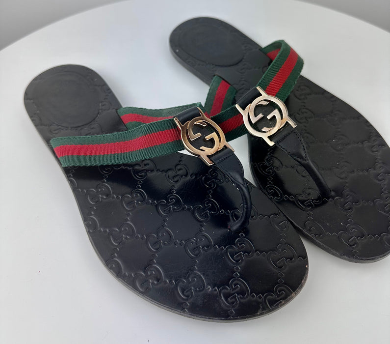 Gucci GG Web Thong Sandal