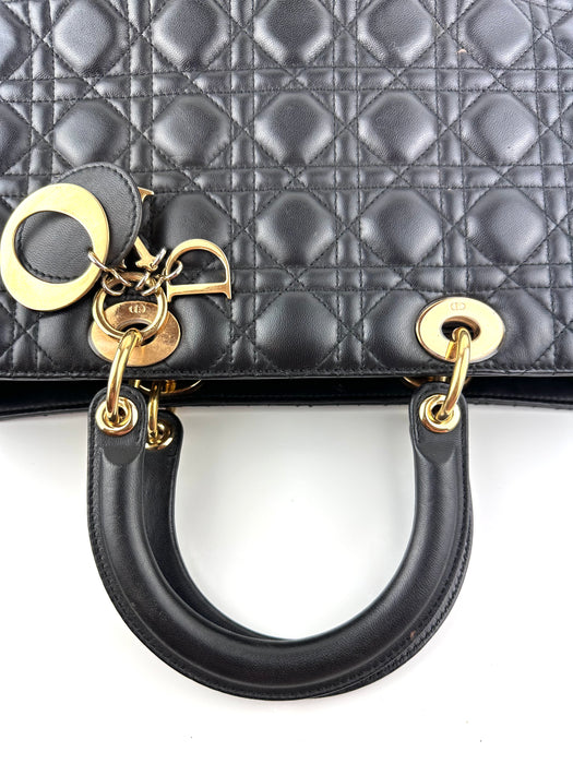 Dior Large Lady Dior Bag in Black Cannage Lambskin