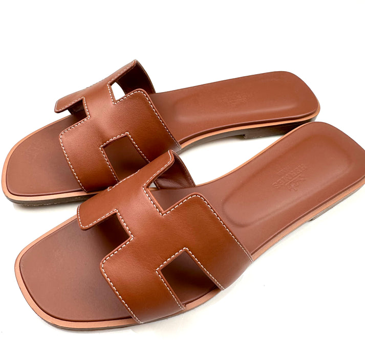 Hermes Oran Sandal in Brown