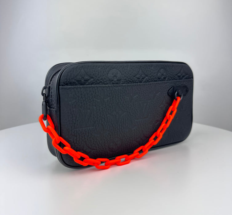 Louis Vuitton Taurillon Monogram Uniformes Solar Ray Soft Pochette Volga Belt Bag Black