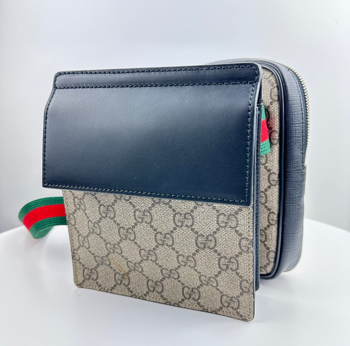 Gucci GG Supreme Double Web Belt Bag