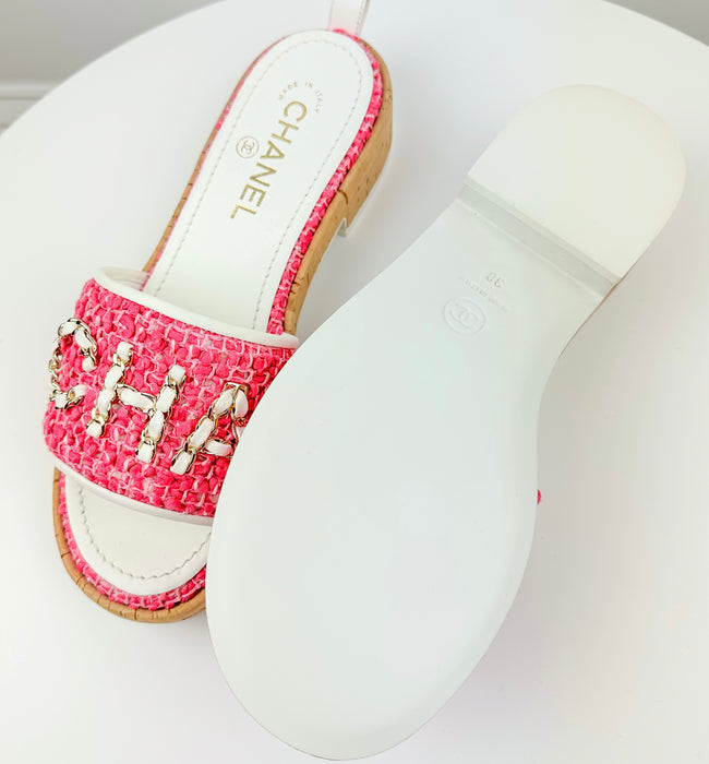 Chanel Tweed CHA NEL Mules