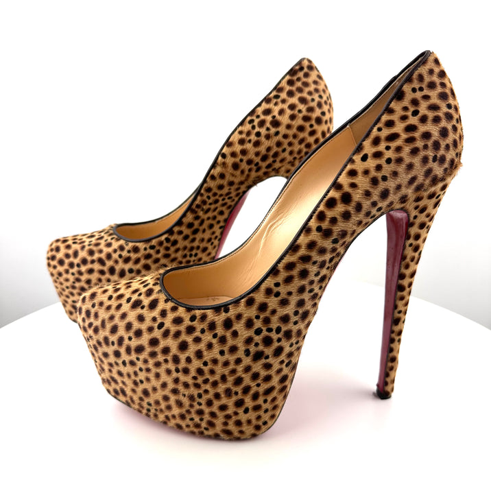 Christian Louboutin Leopard Calf hair Daffodiles