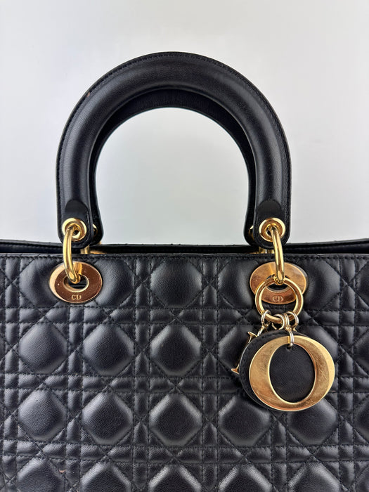 Dior Large Lady Dior Bag in Black Cannage Lambskin