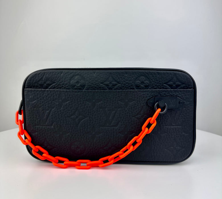 Louis Vuitton Taurillon Monogram Uniformes Solar Ray Soft Pochette Volga Belt Bag Black