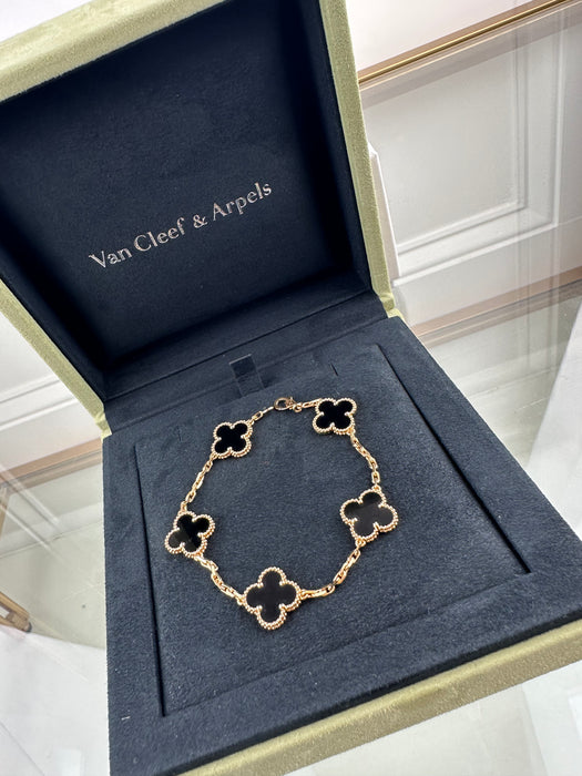 Van Cleef & Arpels Vintage Alhambra bracelet, 5 motifs Black