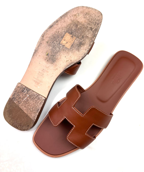 Hermes Oran Sandal in Brown