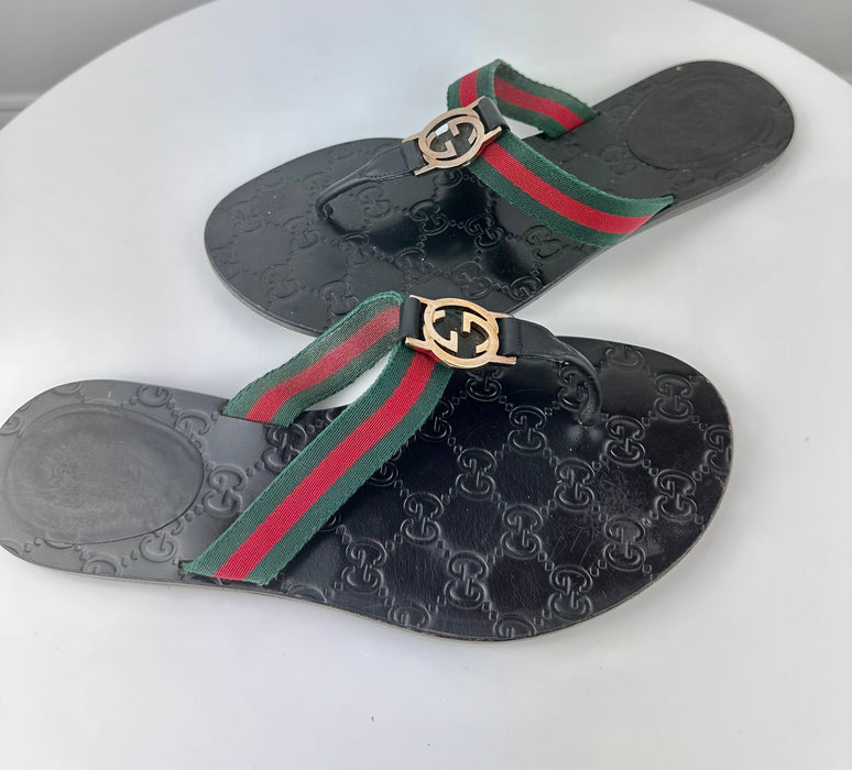 Gucci GG Web Thong Sandal