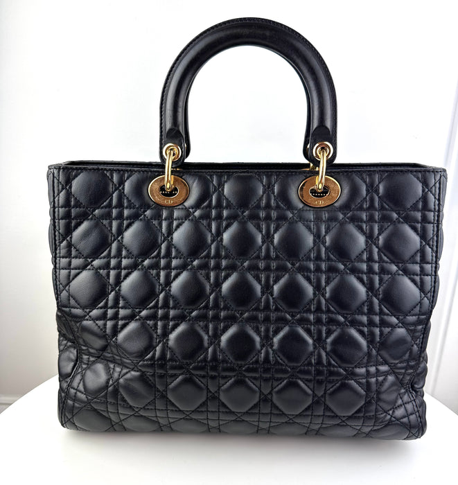 Dior Large Lady Dior Bag in Black Cannage Lambskin