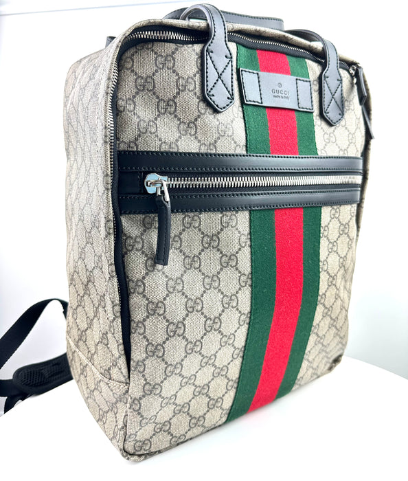 Gucci GG Supreme Monogram Web Backpack