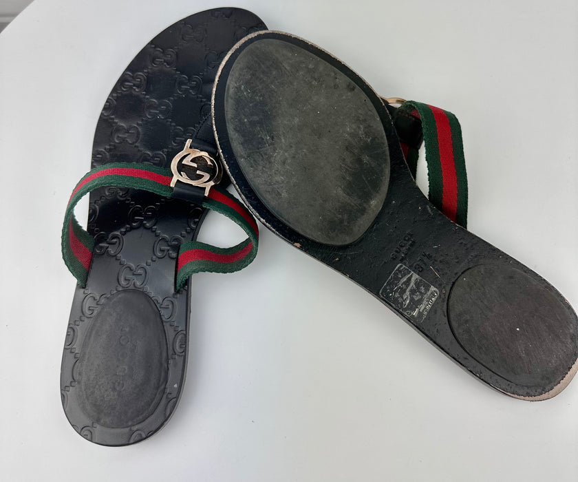 Gucci GG Web Thong Sandal