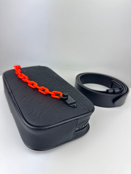 Louis Vuitton Taurillon Monogram Uniformes Solar Ray Soft Pochette Volga Belt Bag Black