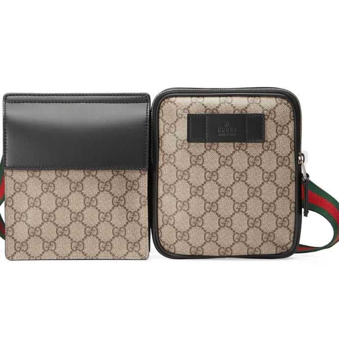 Gucci GG Supreme Double Web Belt Bag