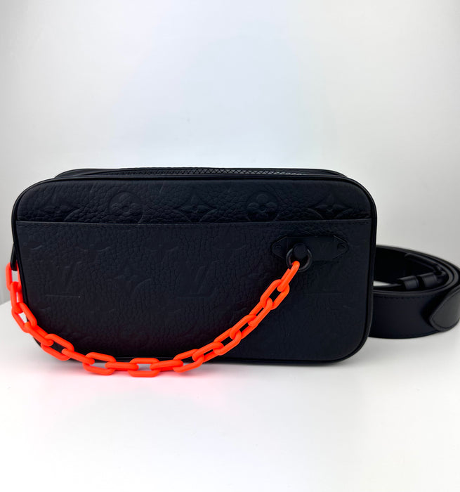 Louis Vuitton Taurillon Monogram Uniformes Solar Ray Soft Pochette Volga Belt Bag Black