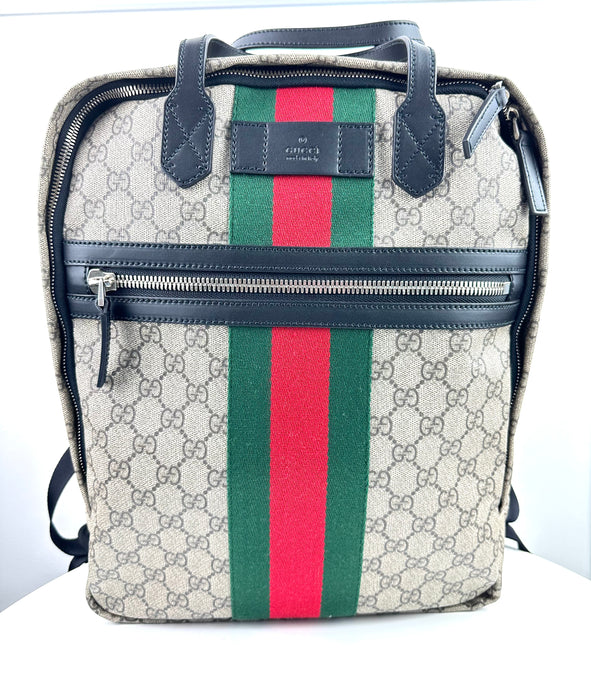 Gucci GG Supreme Monogram Web Backpack
