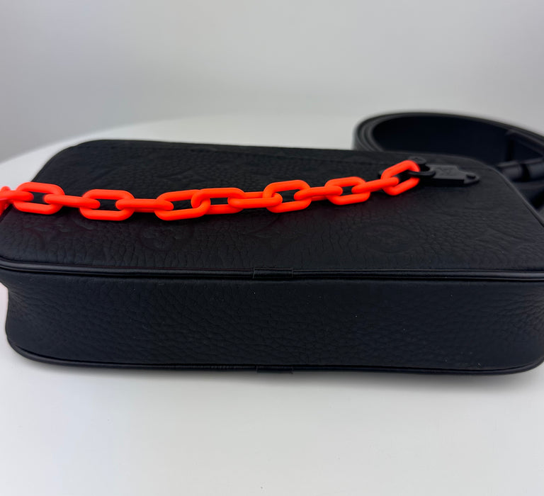 Louis Vuitton Taurillon Monogram Uniformes Solar Ray Soft Pochette Volga Belt Bag Black