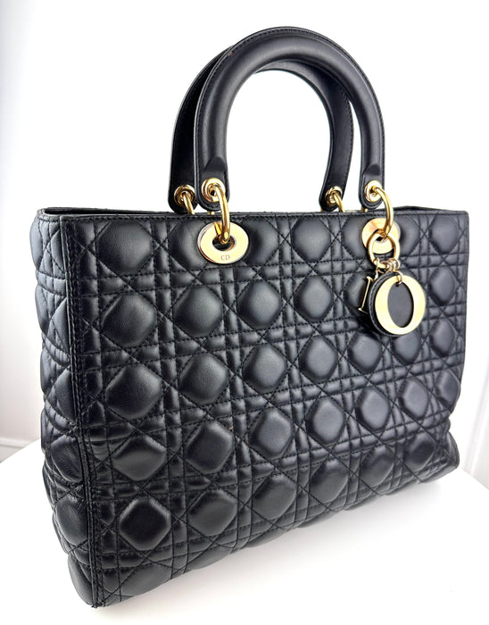 Dior Large Lady Dior Bag in Black Cannage Lambskin