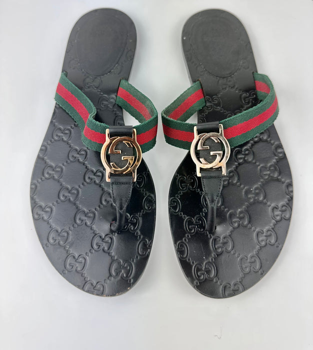 Gucci GG Web Thong Sandal