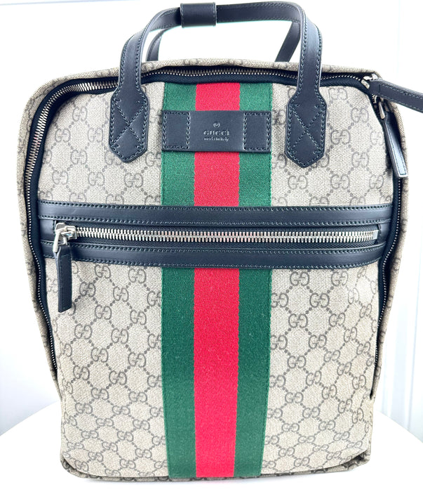 Gucci GG Supreme Monogram Web Backpack