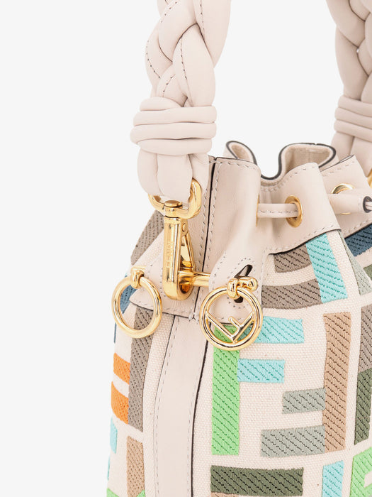 Fendi Mon Tresor Multicolor canvas mini-bag with FF embroidery