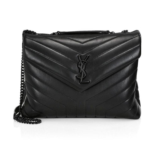 Saint Laurent Medium Loulou Matelassé Leather Shoulder Bag in all Black