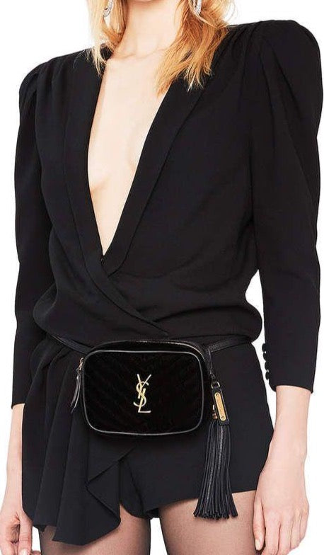 SAINT LAURENT LOU VELVET BELT BAG