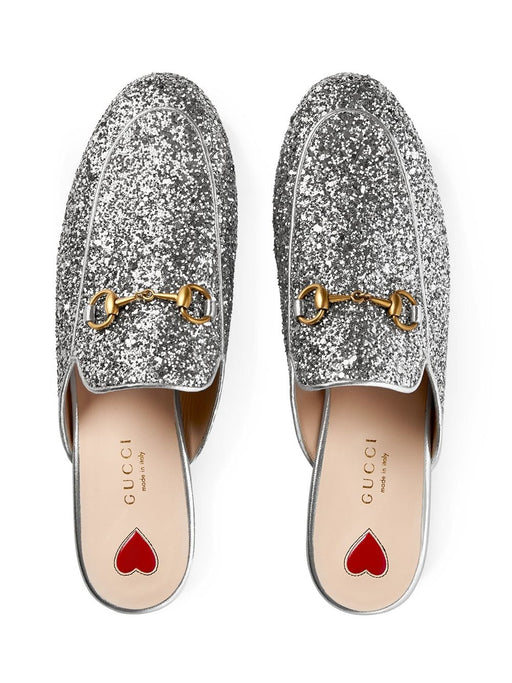 GUCCI PRINCETOWN GLITTER SLIPPERS SIZE 38.5 - LuxurySnob