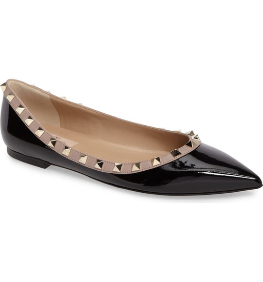 VALENTINO ROCKSTUD BALLERINA FLATS SIZE 40.5 - LuxurySnob