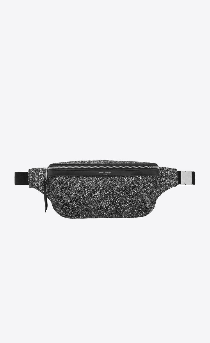 Saint Laurent Black Glitter Fanny Pack SAINT LAURENT METALLIC