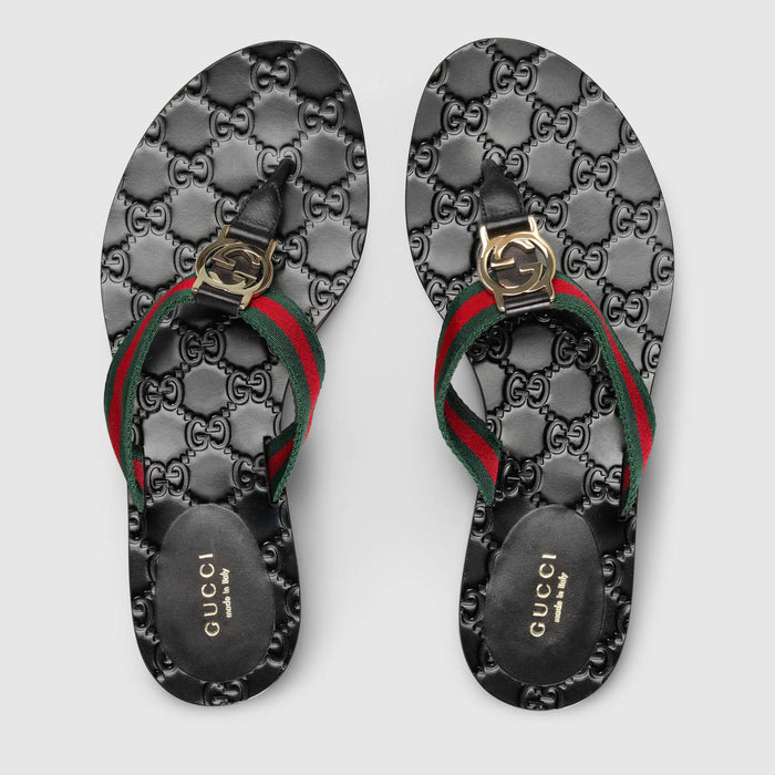 GUCCI GG THONG WEB SANDAL - LuxurySnob