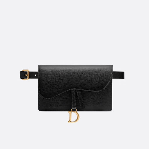 Dior Saddle Belt Pouch in Black Grained Calfskin
