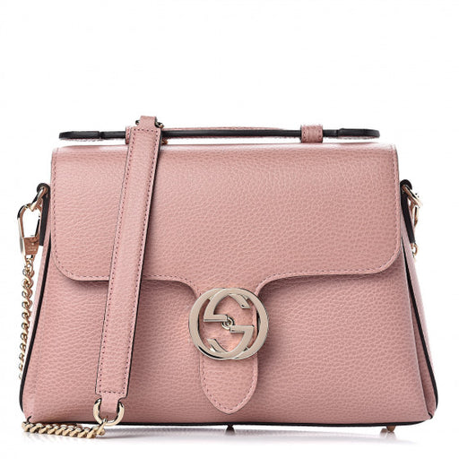 GUCCI DOLLAR CALFSKIN INTERLOCKING G TOP HANDLE SHOULDER BAG