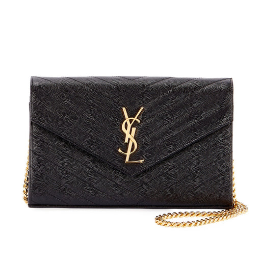 Saint Laurent Monogram Chain Wallet Black