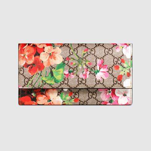 GUCCI GG BLOOMS CONTINENTAL WALLET