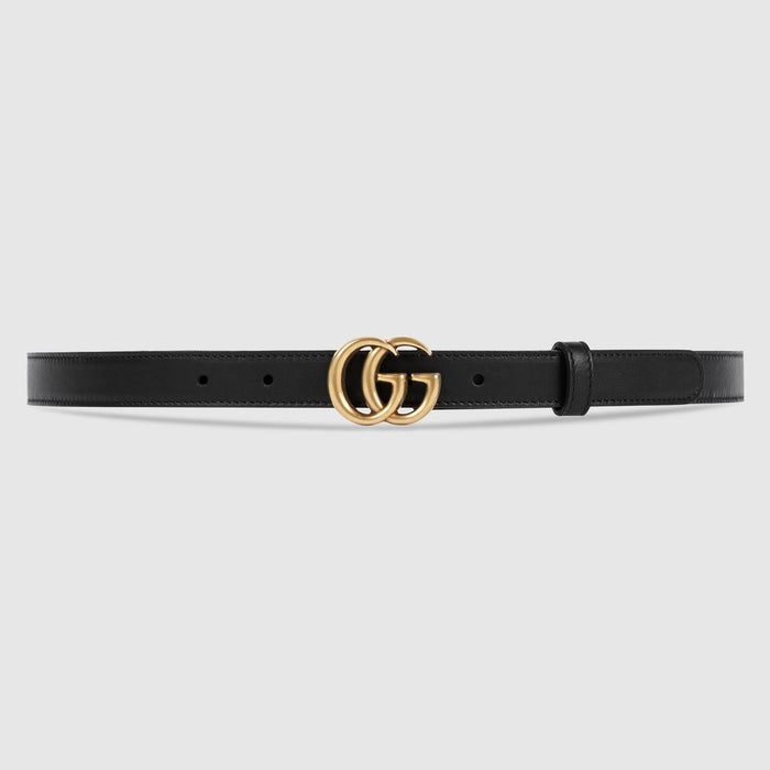 GUCCI LEATHER BELT WITH DOUBLE G BUCKLE SIZE 95/38 - LuxurySnob