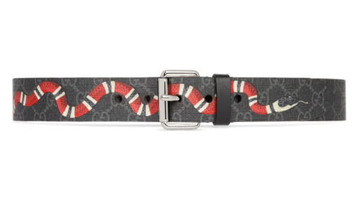 GUCCI GG SUPREME BELT WITH KINGSNAKE PRINT SIZE 95/38 - LuxurySnob