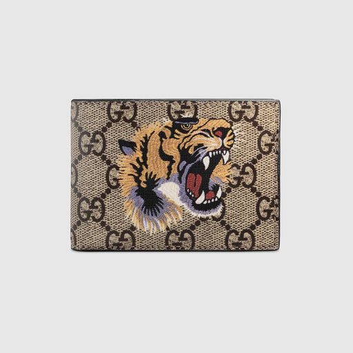 GUCCI TIGER PRINT GG SUPREME WALLET - LuxurySnob